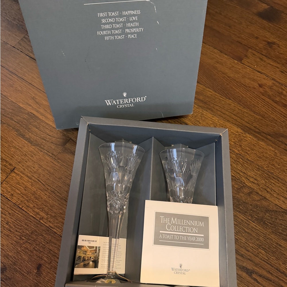 Waterford Crystal Millennium Collection Toasting Flutes Set of 2